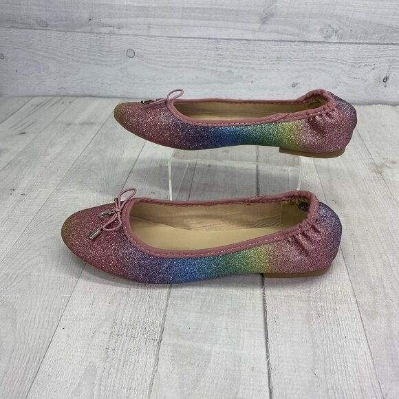 Sam Edelman  FELICITY BALLERINA RAINBOW GLITTER Slip On Ballet Flats Shoes Sz 5 - Picture 5 of 13